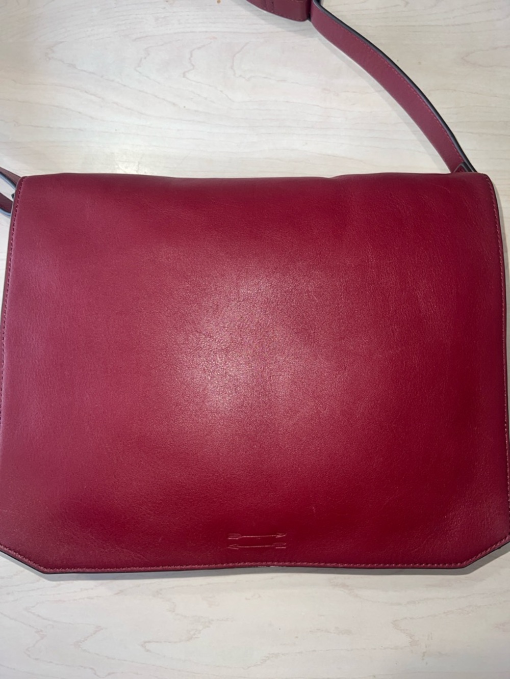 Ben Minkoff Uri Minkoff Merlot Leather Messenger Bag